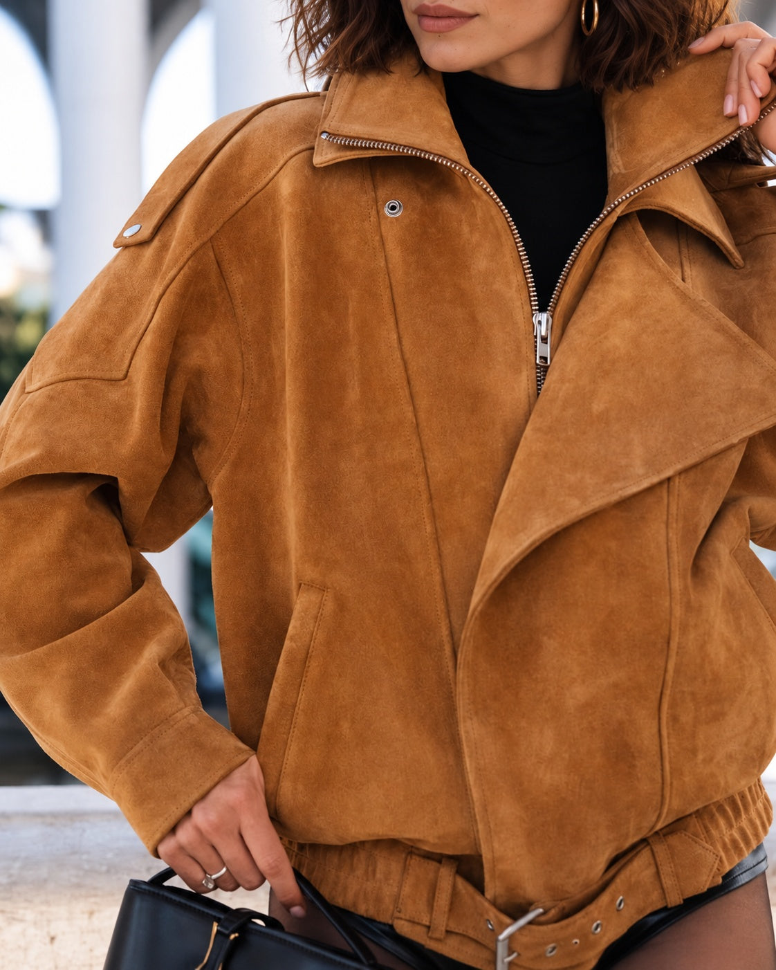 Vintage Suede Drape Jacket