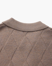 Heritage Diamond Knit Zip Cardigan