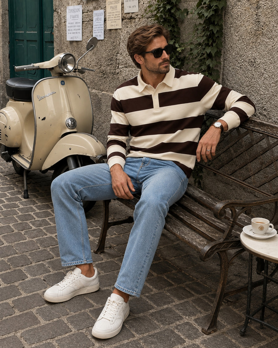 Vintage Stripe Rugby Polo