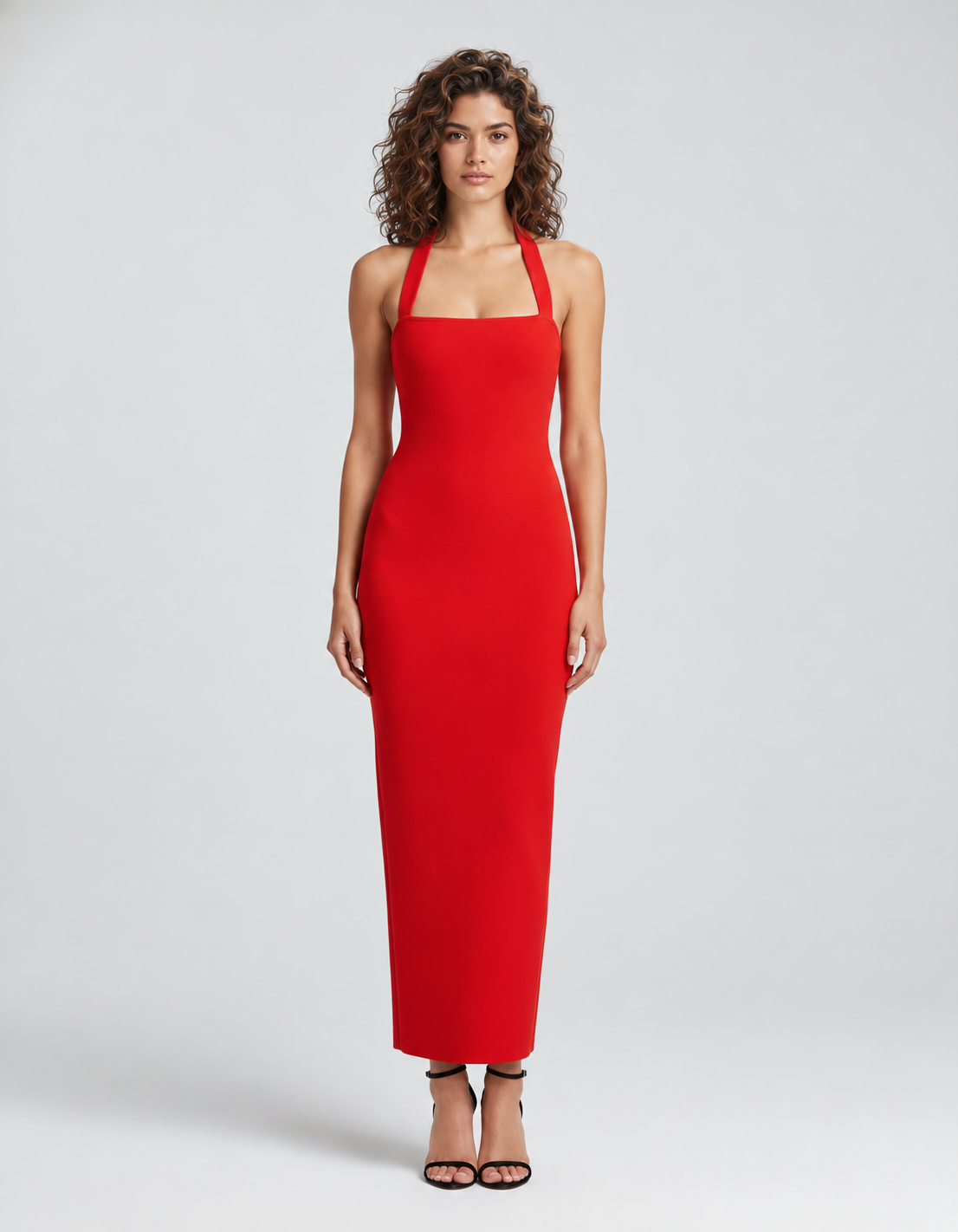 Halter Neck Slim Fit Maxi Dress