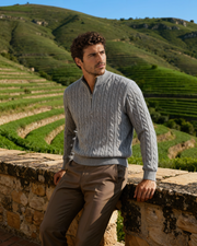 100% Cashmere Woven Half Zip