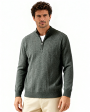 100% Cashmere Ribbed Half Zip