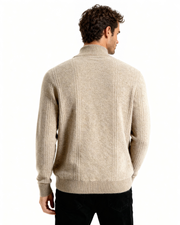 100% Cashmere Ribbed Half Zip